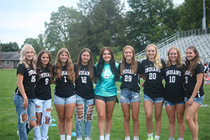 Group of high school girls on the school field